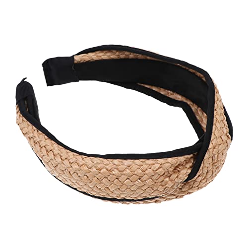 ETHZZLE Handgefertigtes Verstellbares Geflochtenes Haarband aus Raffiabast Modischer Breiter Haarkranz für Damen Leichtes Langlebiges Stirnband für Alltag Party und Hochzeit von ETHZZLE