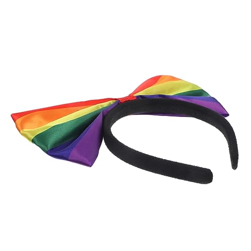 ETHZZLE Regenbogen Stirnband Damen mit Großem Schleifen Bowknot Elastisches Pride Haarband für Party Parade und Alltag Buntes Haaraccessoire Bequem und Vielseitig Einsetzbar von ETHZZLE