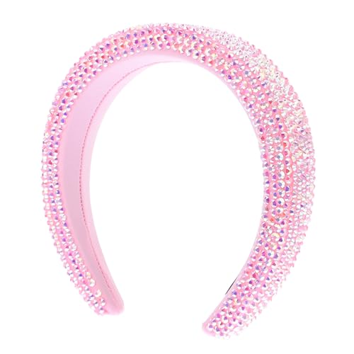 ETHZZLE Rhinestone Breites Haarband mit Polsterung Funkelndes Damen Haarreif Modisches Kopfstück für Festliche Anlässe Verstellbar Bequemer Sitz für Partys und Besondere Events von ETHZZLE