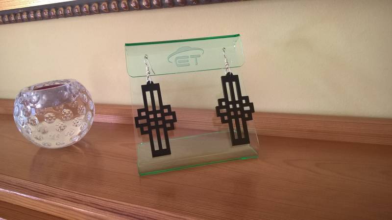 Art Deco-Stil, Schwarze Ohrringe, Acrylohrringe, Baumelnde Modern, Stilvoll, Elegant, Maßgefertigt von ETLaserDesign