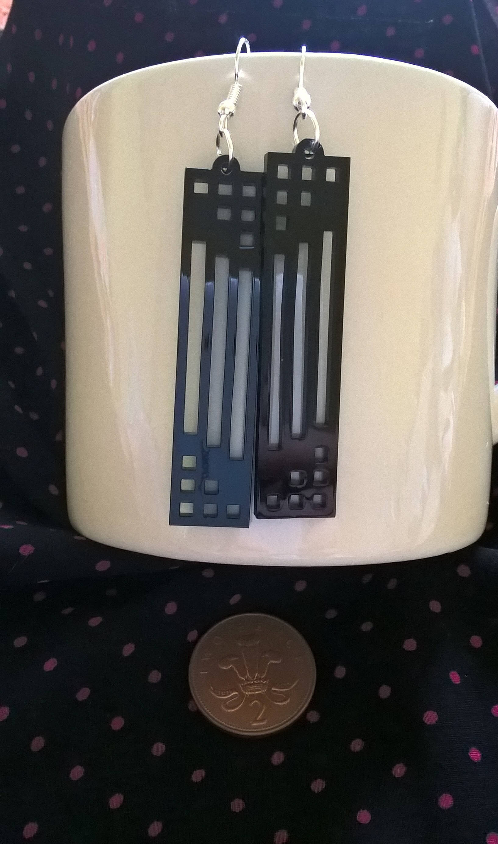 Mackintosh Inspirierte Ohrringe, Schwarze Ohrringe Mackintosh Inspirierte Ohrringe, Schwarze Ohrringe von ETLaserDesign