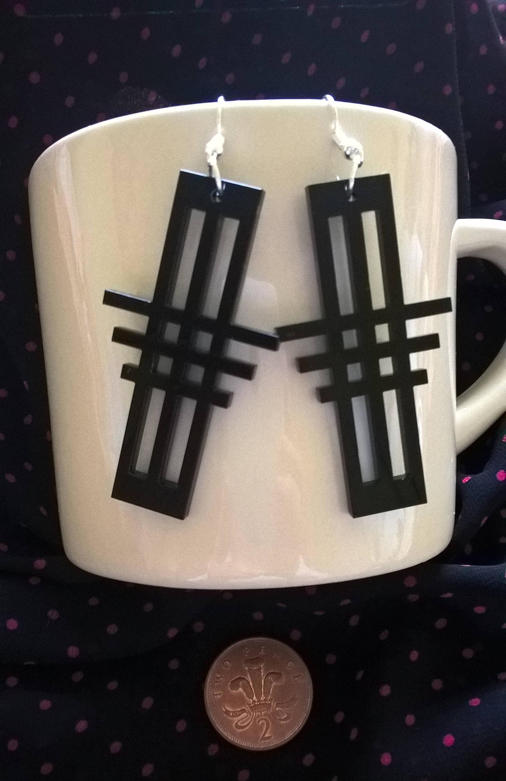 Mackintosh Inspirierte Ohrringe, Schwarze Schwarzer Anhänger Mackintosh Inspirierte Ohrringe, Schwarze Schwarzer Anhänger von ETLaserDesign