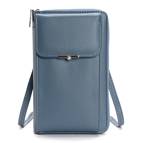 ETORRY Damen Handy Umhängetasche PU Leder Crossbody Bag Damen Handytasche zum Umhängen mit Verstellbarem Riemen Kartenschlitze und Münzgeldbörse. (Blue) von ETORRY