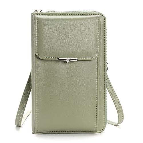 ETORRY Damen Handy Umhängetasche PU Leder Crossbody Bag Damen Handytasche zum Umhängen mit Verstellbarem Riemen Kartenschlitze und Münzgeldbörse. (Green) von ETORRY