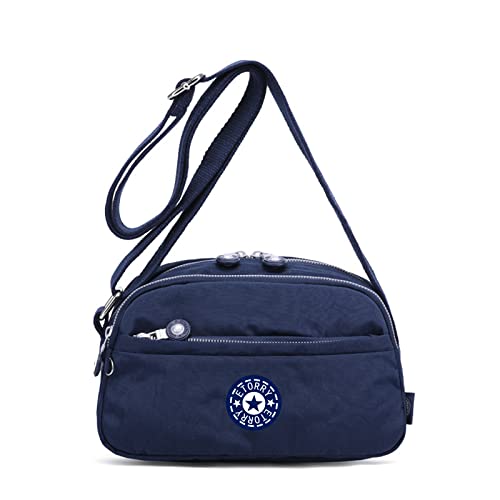 ETORRY Damen Nylon Umhängetasche Leichte Lässige Schulter Handtasche Geldbörse Schultertaschen Handtaschen. (Navy Blue) von ETORRY