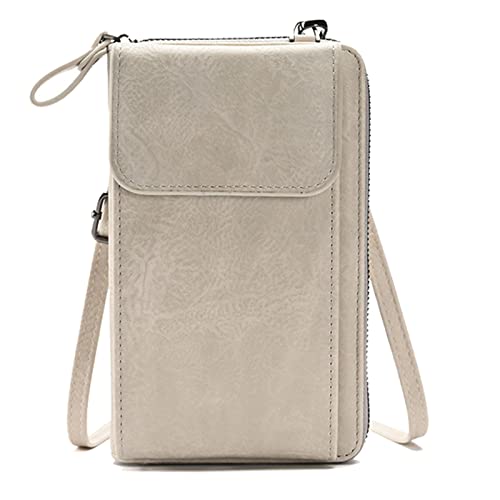 ETORRY Handytasche Zum Umhängen Damen, Multifunktionale Crossbody Geldbörse PU Leder Schultertasche mit Kartenfächer Handy Umhängetasche RFID Schutz Verstellbar Schultergurt. (White) von ETORRY