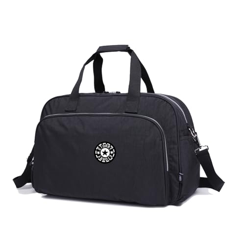 ETORRY Reise-Duffel-Tasche für Frauen von Wochenend-Taschen über Nacht tragen auf Tote Bag Sport Gym Bag. (Black,Zeitgenössisch) von ETORRY