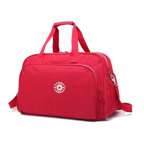 ETORRY Reise-Duffel-Tasche für Frauen von Wochenend-Taschen über Nacht tragen auf Tote Bag Sport Gym Bag. (Red,Zeitgenössisch) von ETORRY