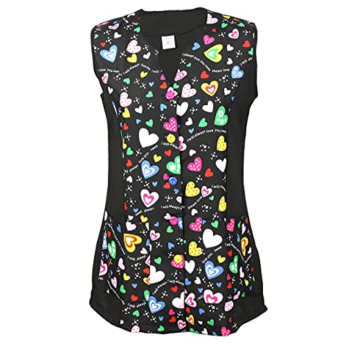 ETREXONLINE Kasack ärmellose Damen mit Zeichnung, Damen Arbeitsuniform - Herz L von Etrexonline