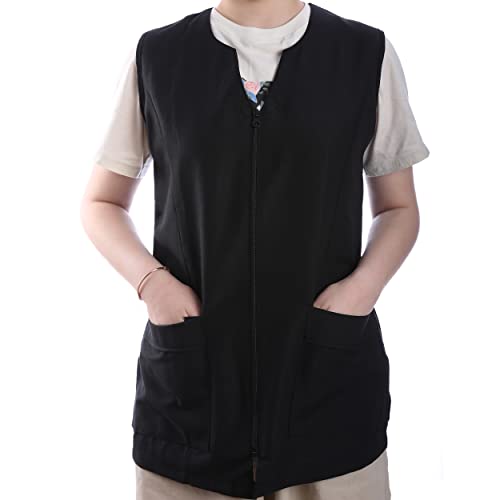 ETREXONLINE Schwarz Kasack ärmellose Damen, Damen Arbeitsuniform - Schwarz S von Etrexonline