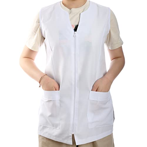 ETREXONLINE Weiß Kasack ärmellose Damen, Damen Arbeitsuniform - Weiß S von Etrexonline