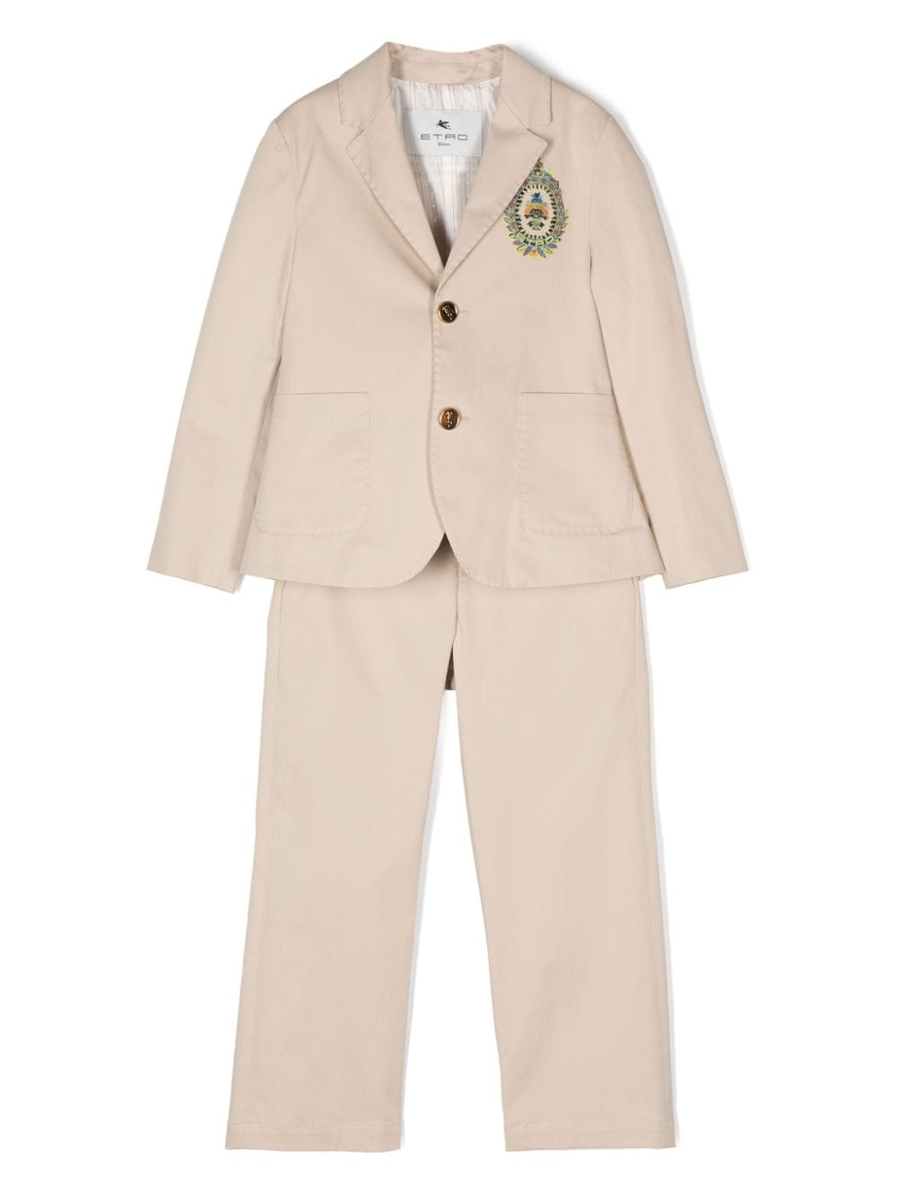 ETRO KIDS Twill-Anzug mit Logo-Stickerei - Nude von ETRO KIDS