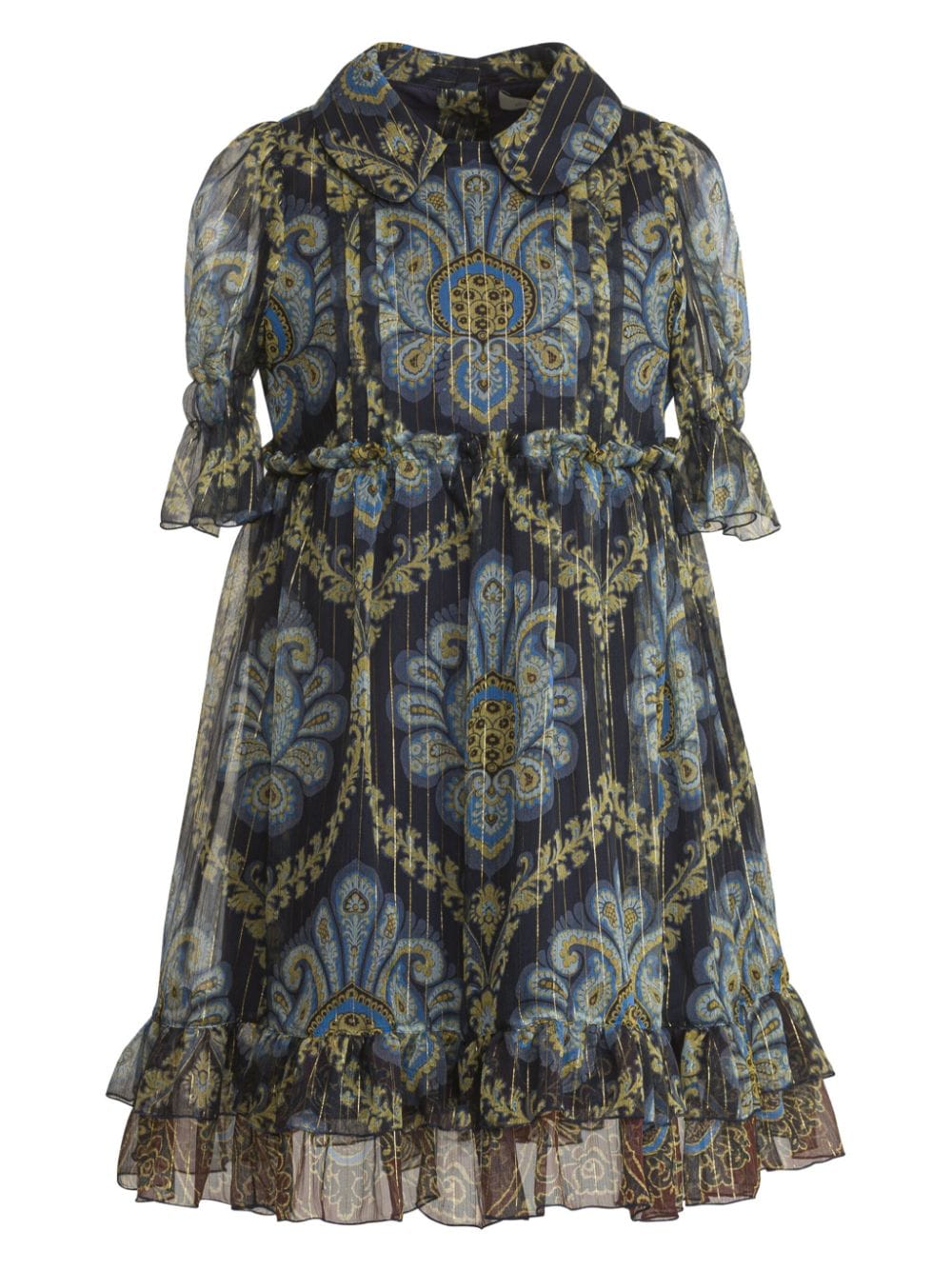 ETRO KIDS Seiden-Hemdkleid mit Paisley-Print - Blau von ETRO KIDS