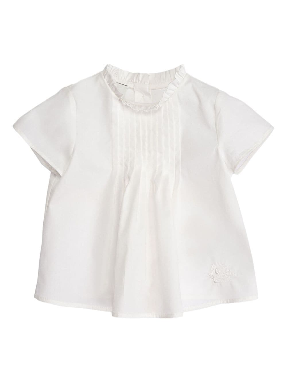 ETRO KIDS Popeline-Bluse mit Falten - Weiß von ETRO KIDS