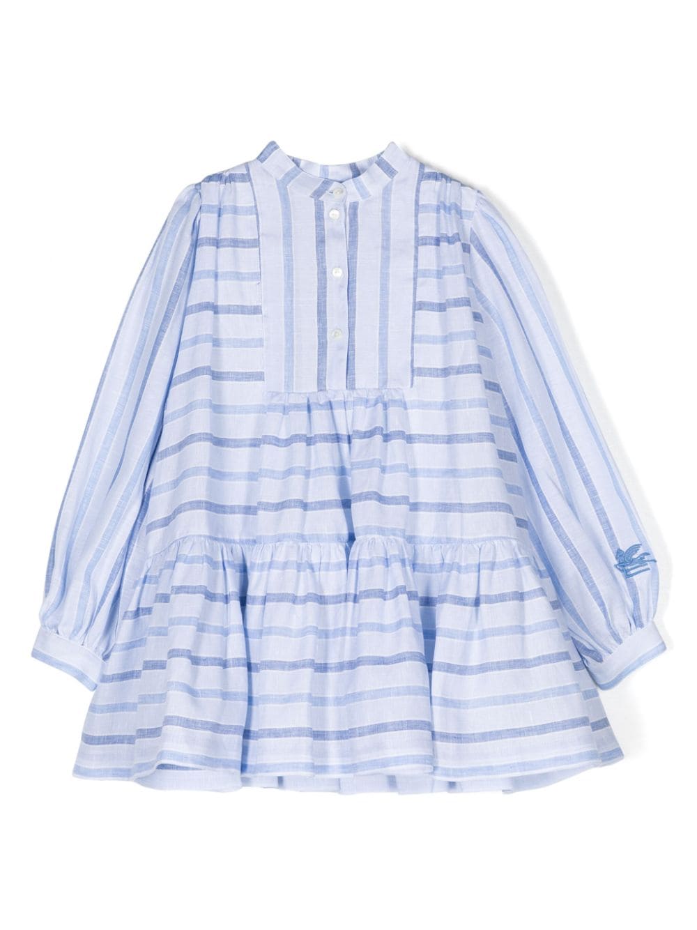 ETRO KIDS Gestreiftes Kleid aus Leinen - Blau von ETRO KIDS