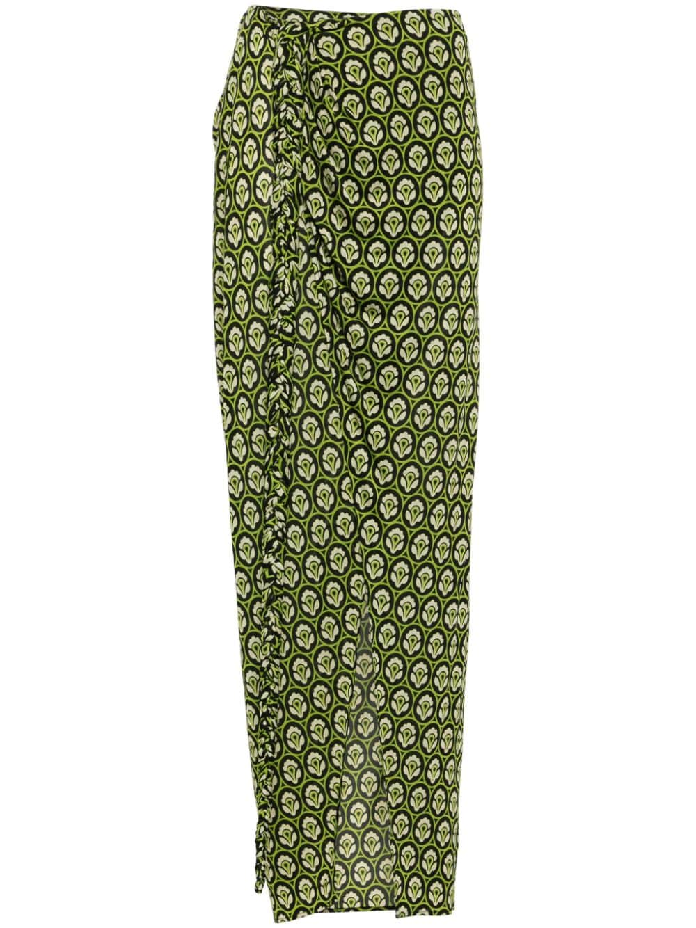 ETRO Aurea-print wrap maxi skirt - Grün von ETRO