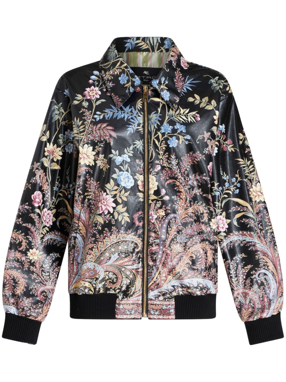 ETRO Bomberjacke mit Blumen-Print - Schwarz von ETRO