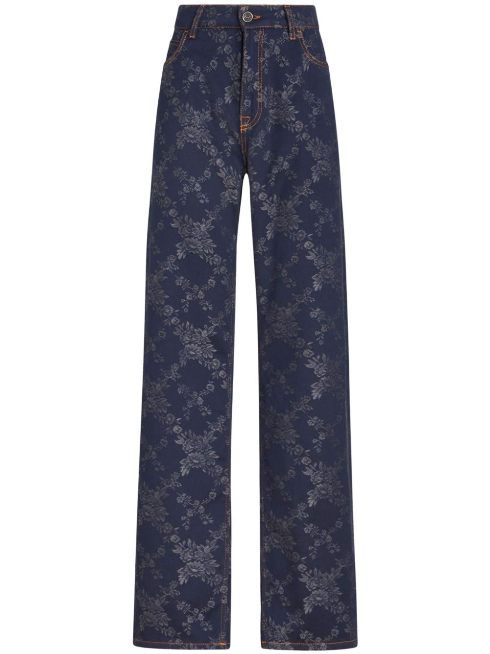 ETRO Gerade Jeans mit Jacquardmuster - Blau von ETRO