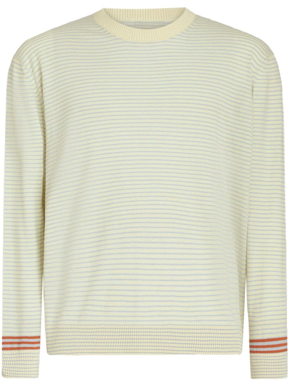 ETRO Gestreifter Pullover mit Pegaso-Stickerei - Nude von ETRO