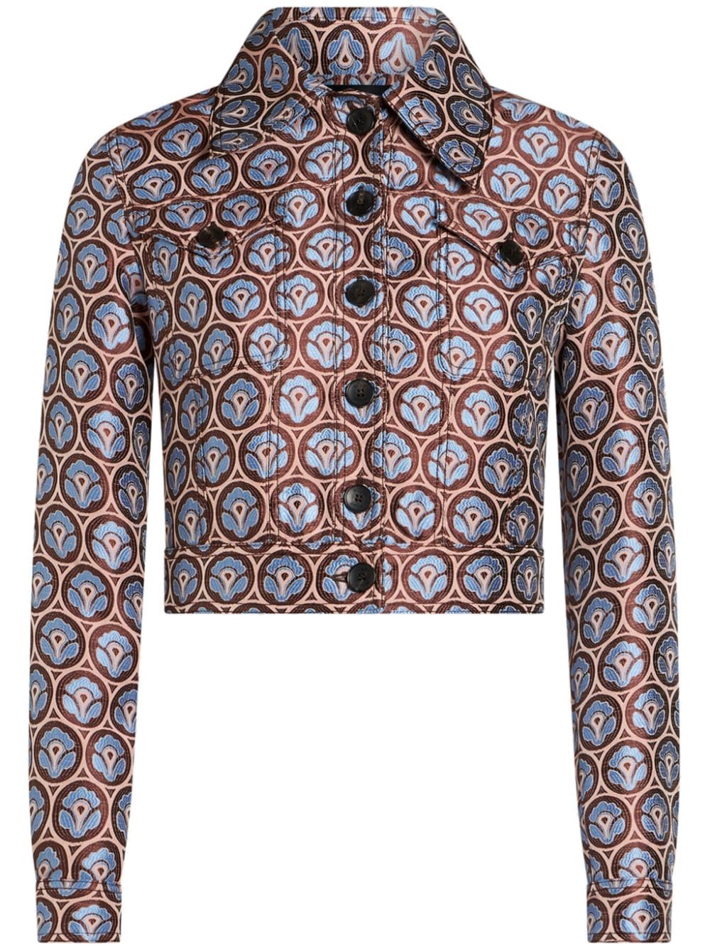 ETRO Jacquard-Jacke mit Blumenmuster - Blau von ETRO