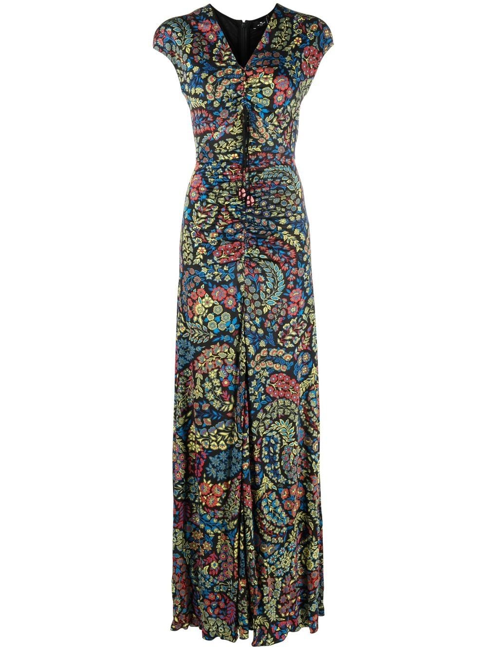 ETRO Maxikleid mit Blumenstickerei - Schwarz von ETRO