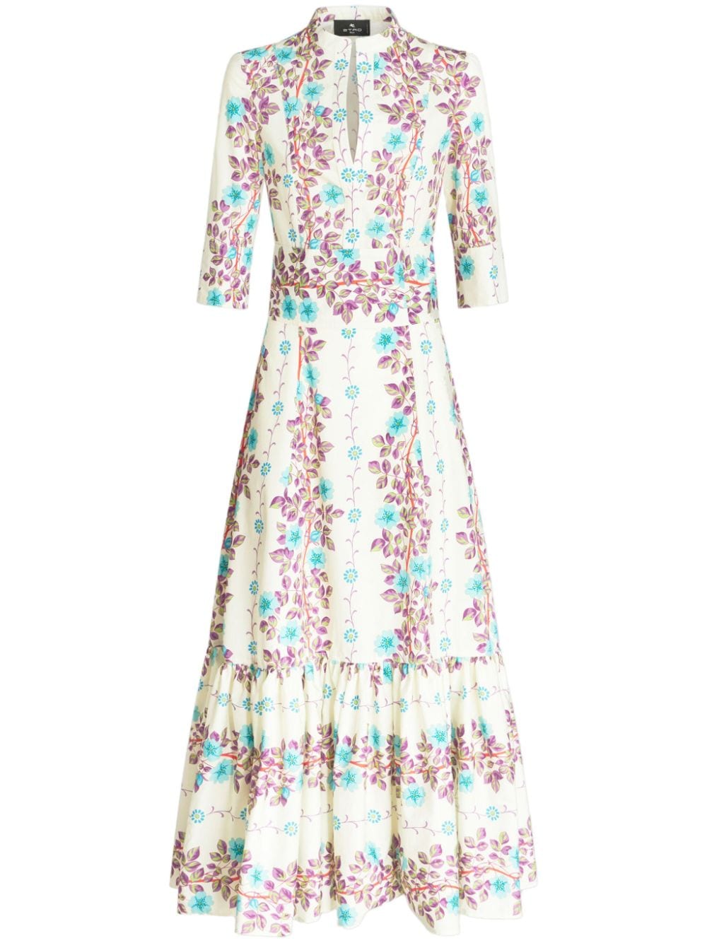 ETRO Midikleid mit Blumen-Print - Weiß von ETRO