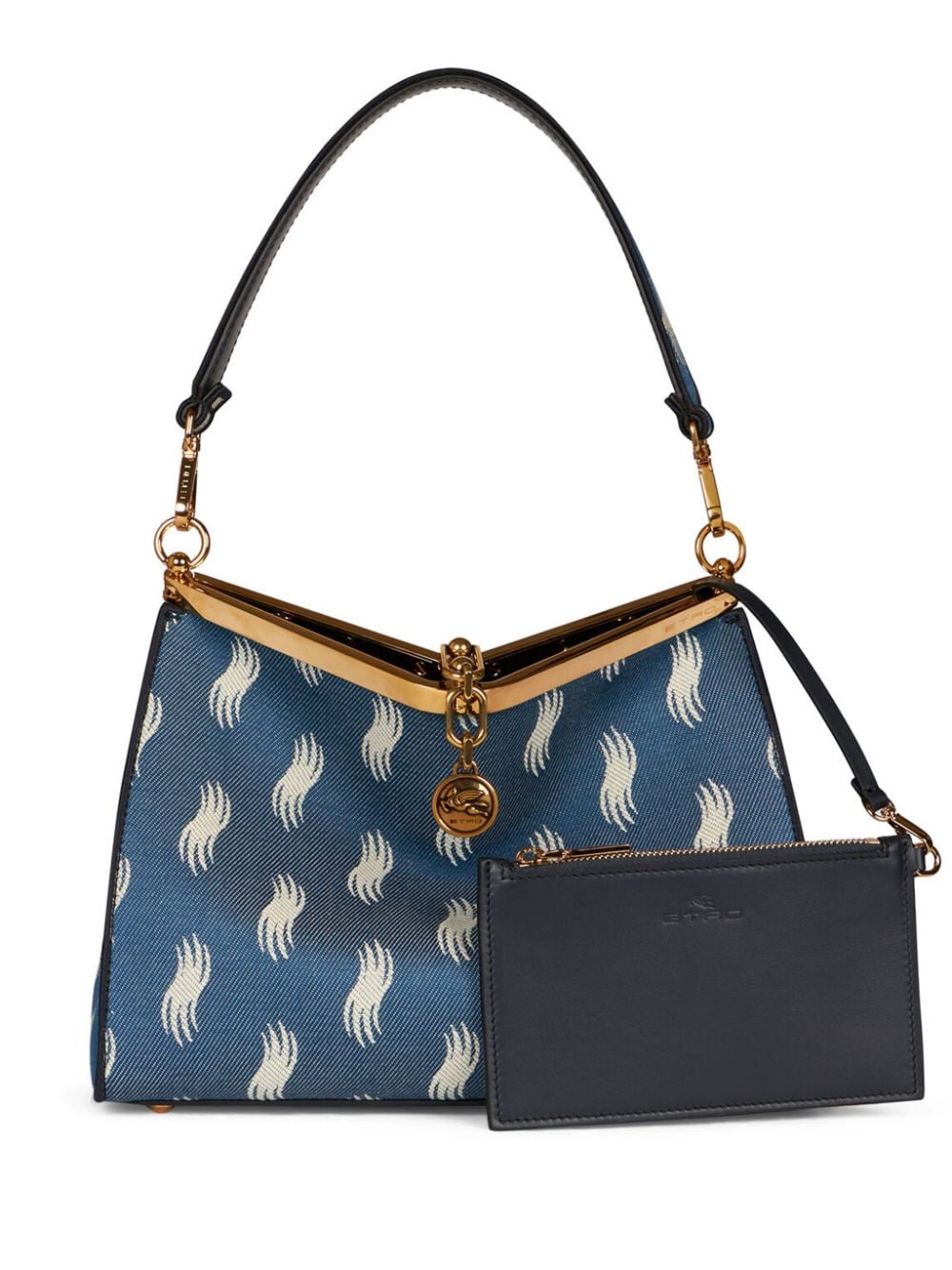 ETRO Mittelgroße Vela Jeans-Schultertasche - Blau von ETRO