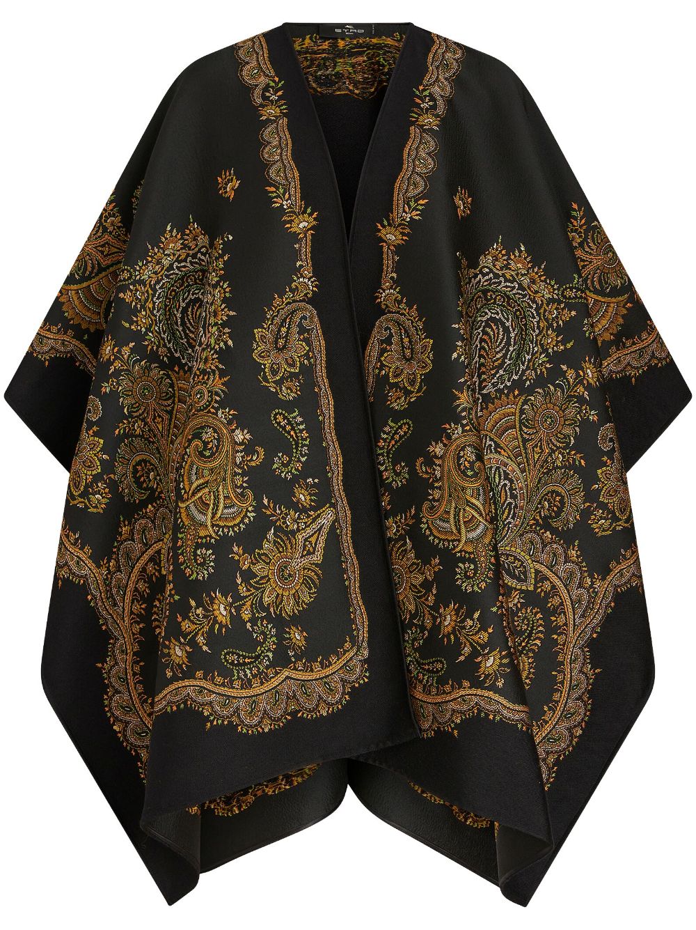 ETRO Cape mit Paisley-Print - Schwarz von ETRO