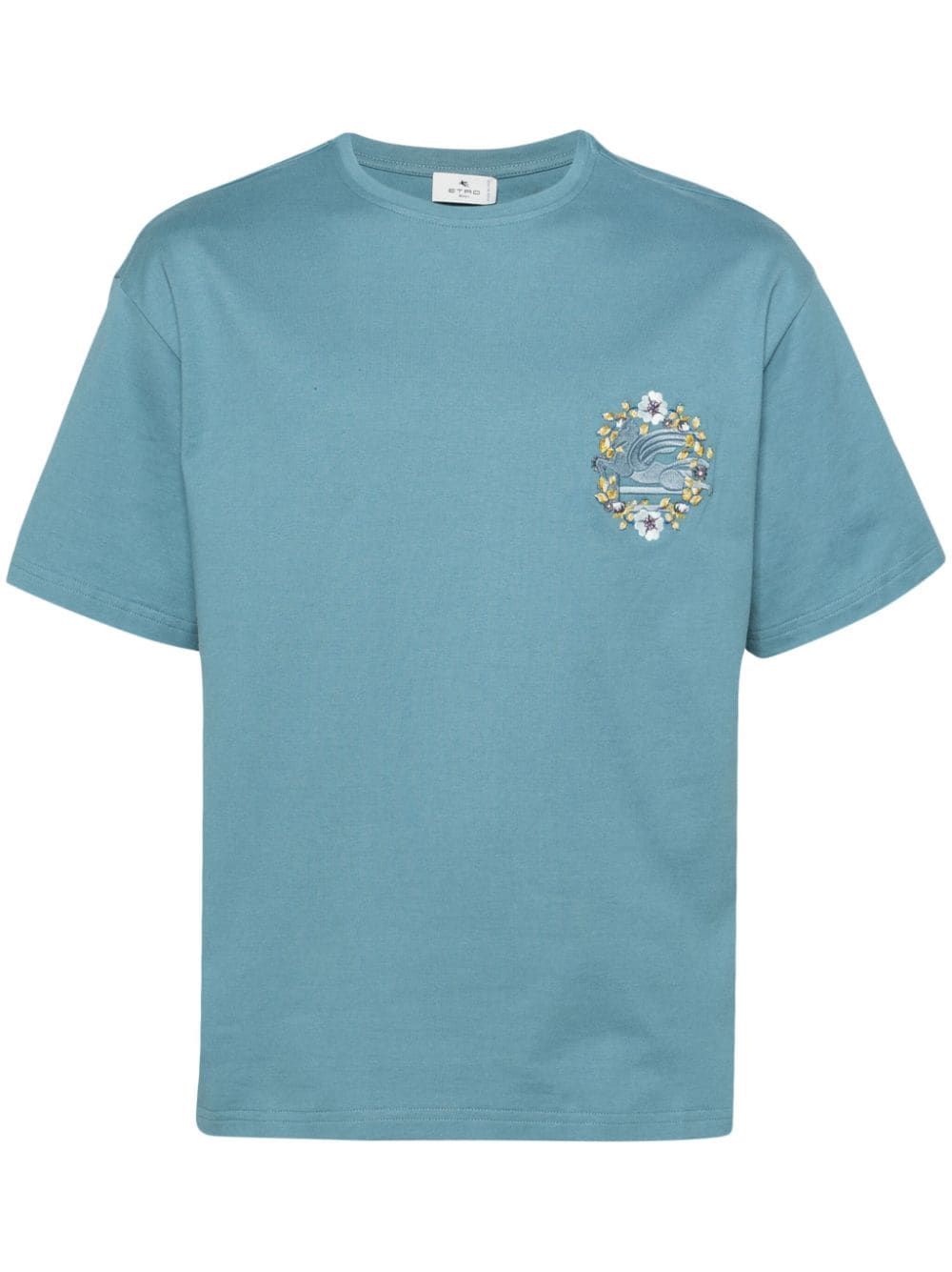 ETRO T-Shirt mit Pegaso-Stickerei - Blau von ETRO