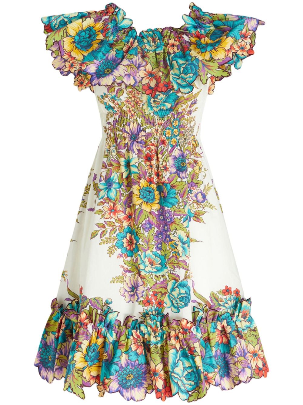 ETRO Schulterfreies Kleid mit Blumen-Print - Weiß von ETRO