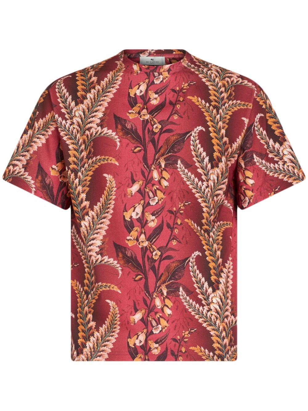 ETRO T-Shirt mit Foliage-Print - Rot von ETRO