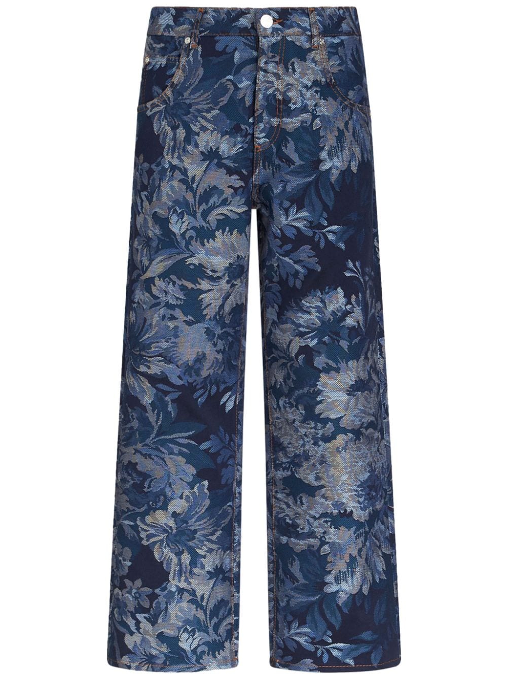 ETRO Weite Jeans mit Jacquard-Blumenmuster - Blau von ETRO