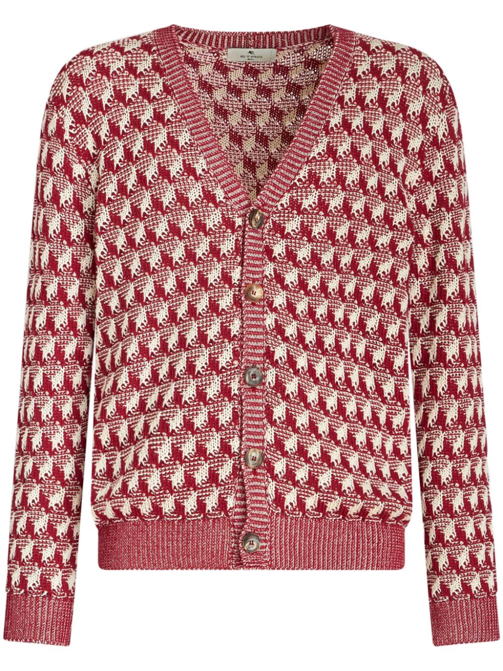 ETRO Zweifarbiger Cardigan aus geometrischem Jacquard - Rot von ETRO