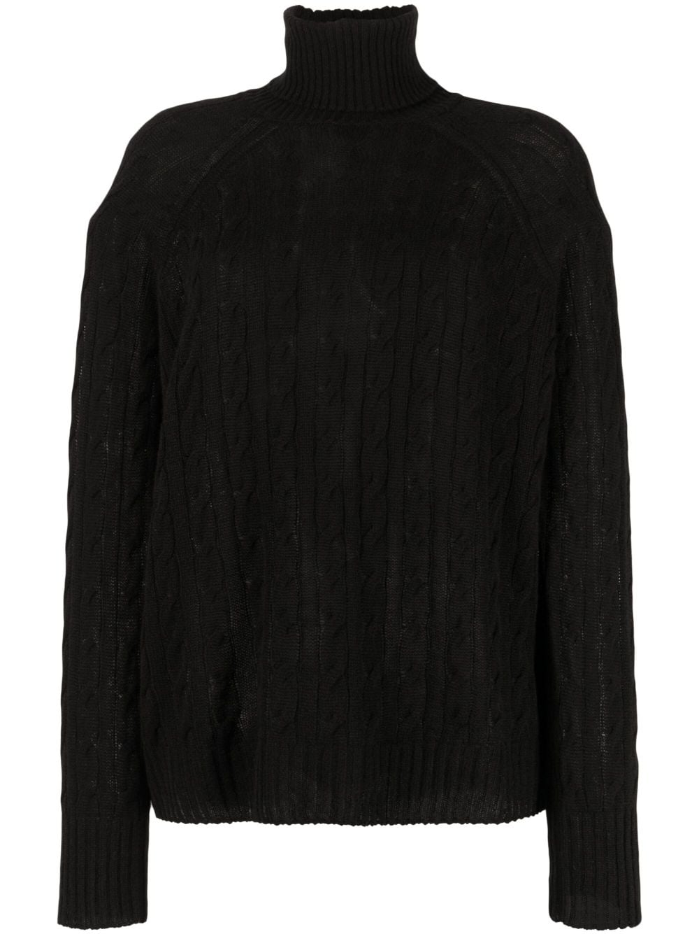 ETRO Rollkragenpullover mit Zopfmuster - Schwarz von ETRO