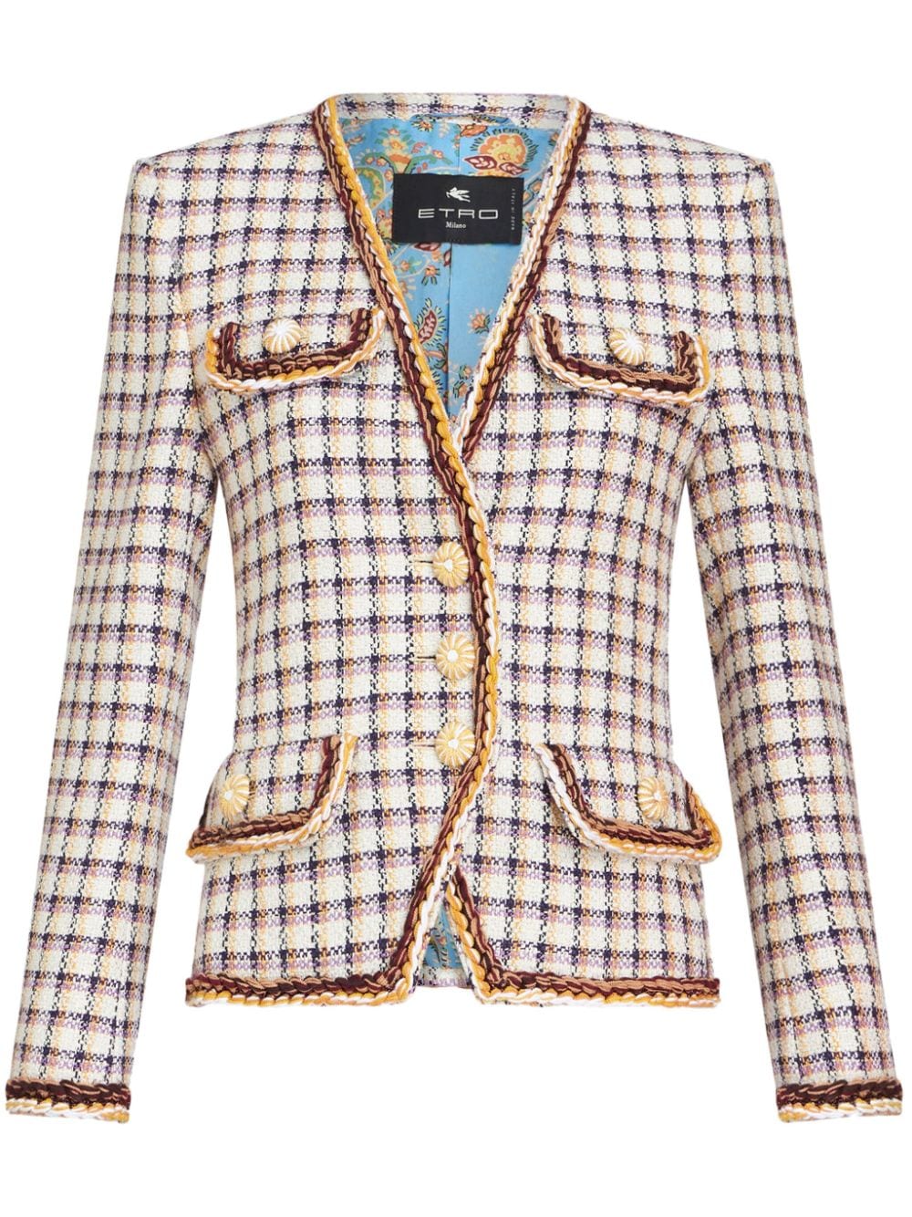 ETRO Jacke aus Karo-Jacquard - Weiß von ETRO