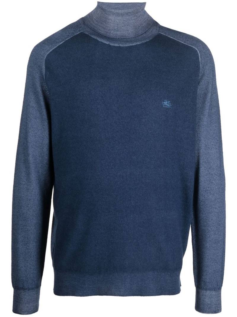 ETRO Rollkragenpullover mit Logo-Stickerei - Blau von ETRO