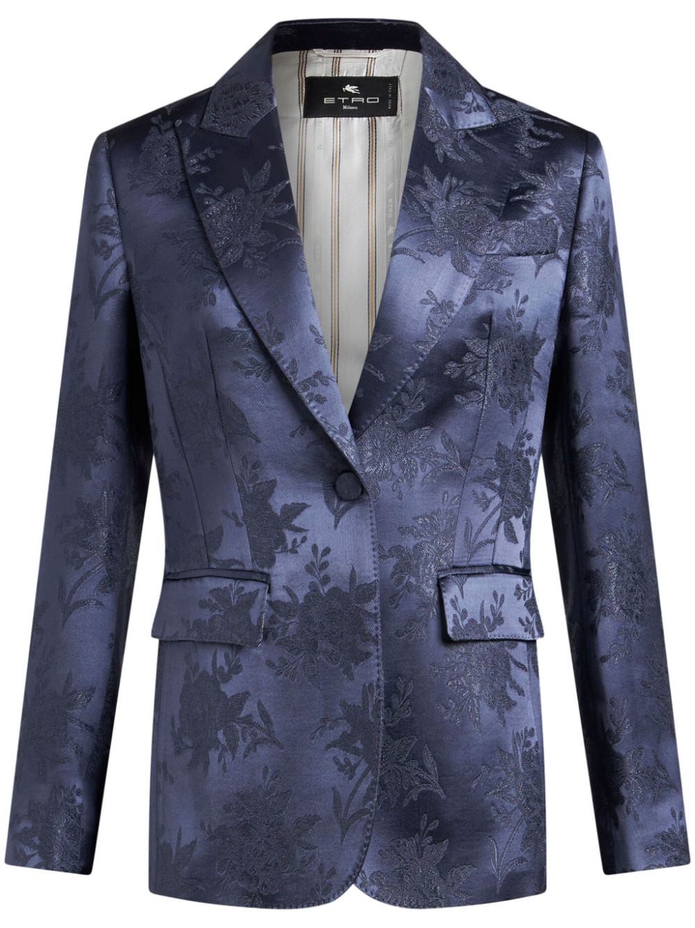 ETRO Einreihiges Sakko aus Jacquard - Blau von ETRO