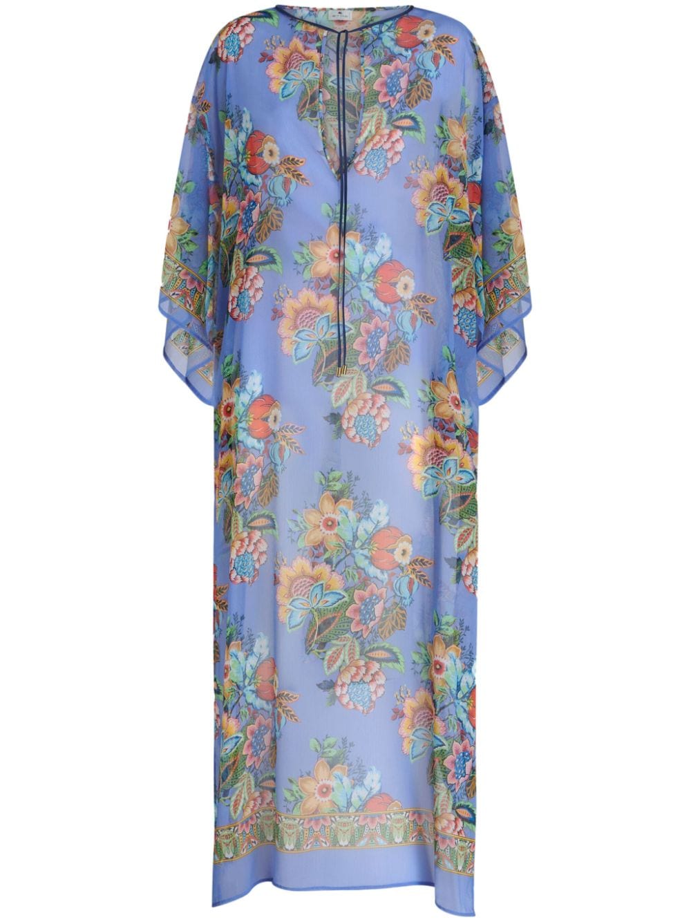 ETRO Maxikleid mit Blumen-Print - Blau von ETRO