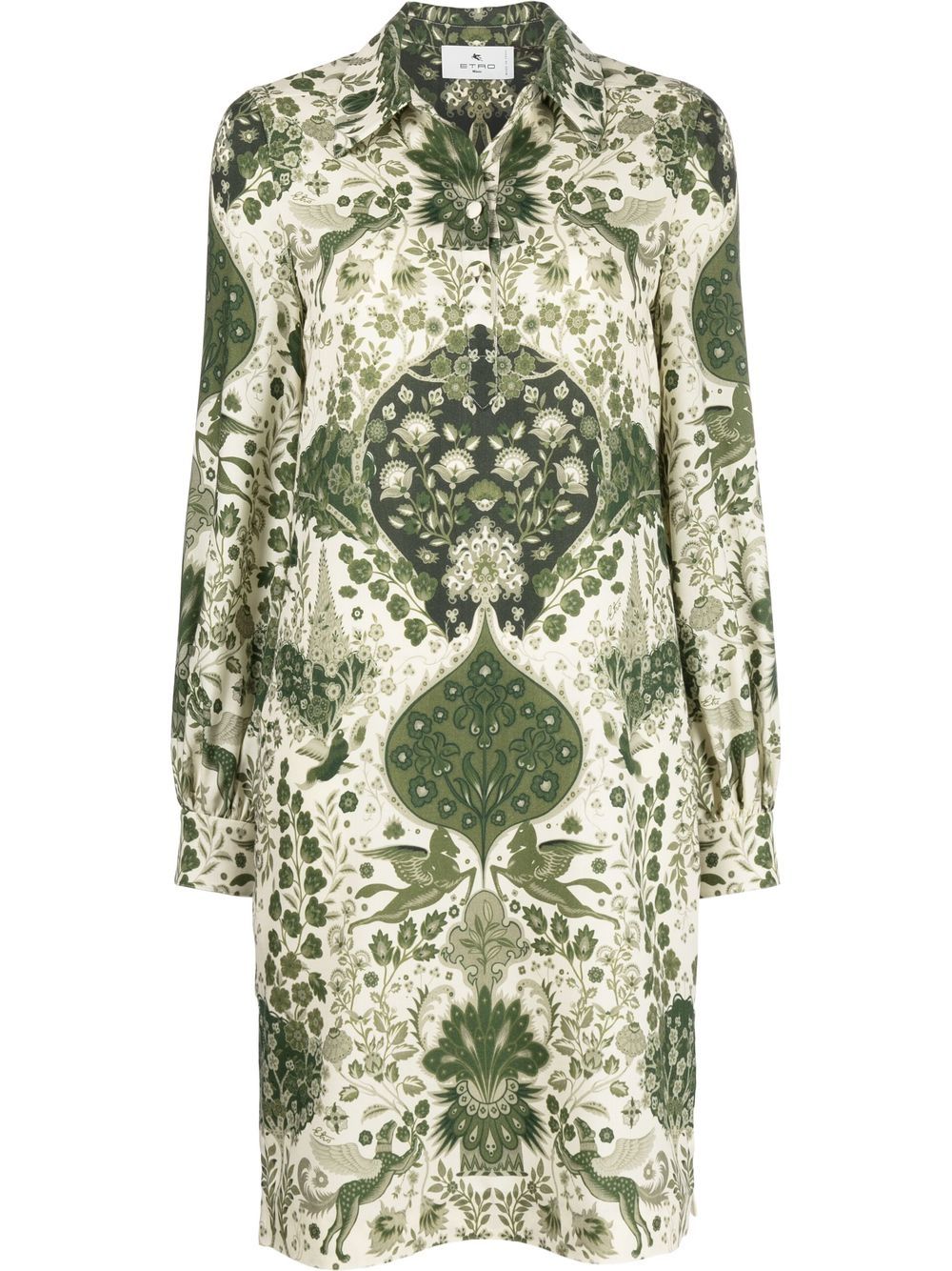 ETRO Hemdkleid mit Blumen-Print - Grün von ETRO