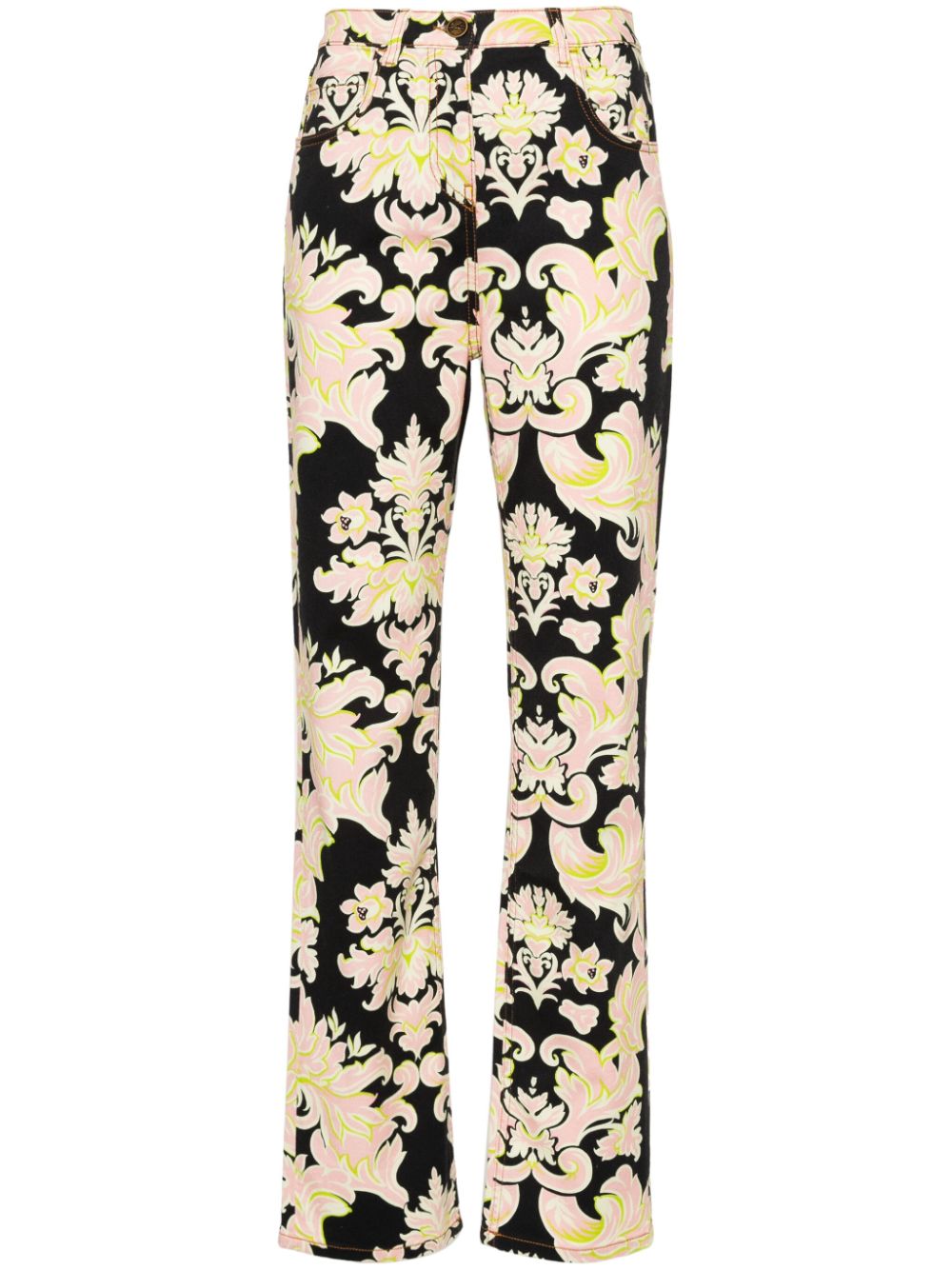 ETRO Gerade Jeans mit Blumen-Print - Schwarz von ETRO