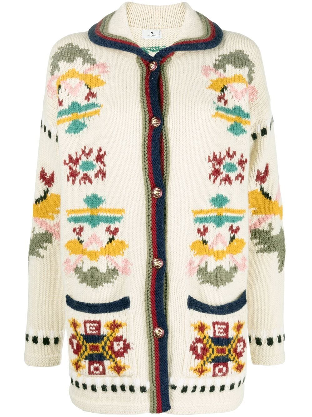 ETRO Intarsien-Cardigan - Weiß von ETRO