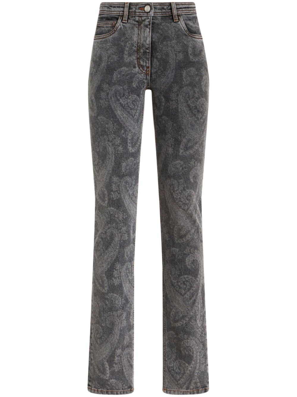 ETRO Gerade Jeans mit Paisley-Print - Grau von ETRO