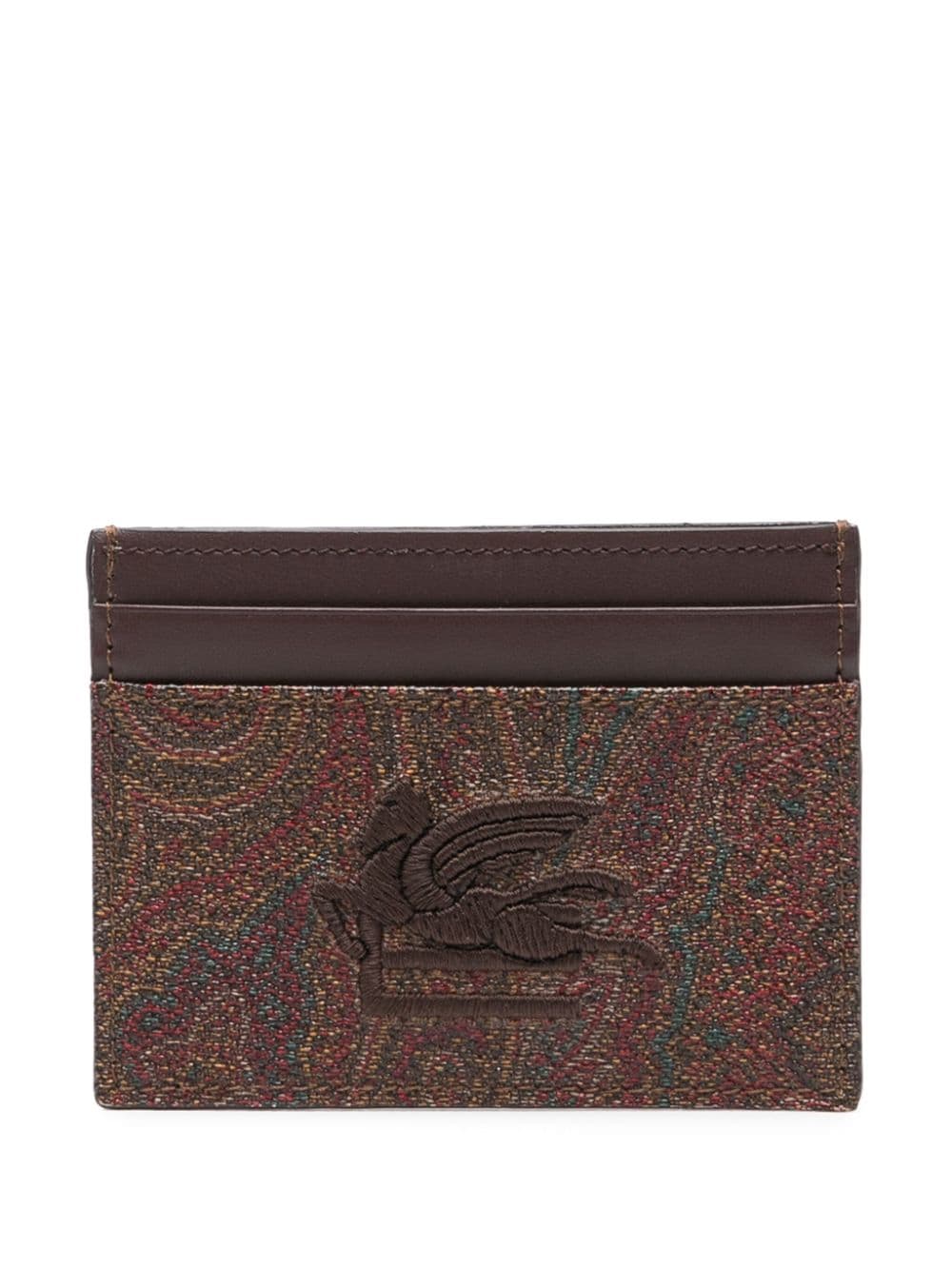 ETRO Kartenetui mit Logo-Stickerei - Braun von ETRO