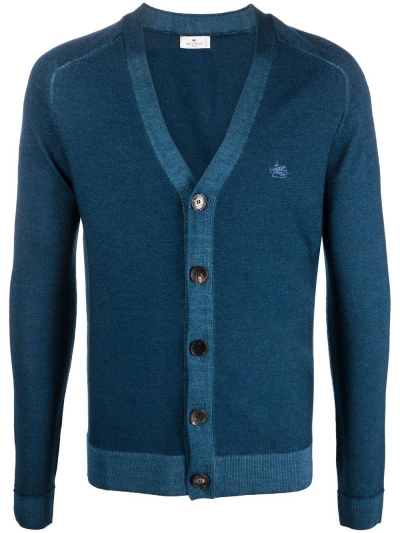 ETRO Cardigan mit Logo-Stickerei - Blau von ETRO