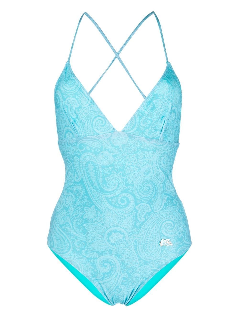 ETRO Badeanzug mit Logo-Patch - Blau von ETRO