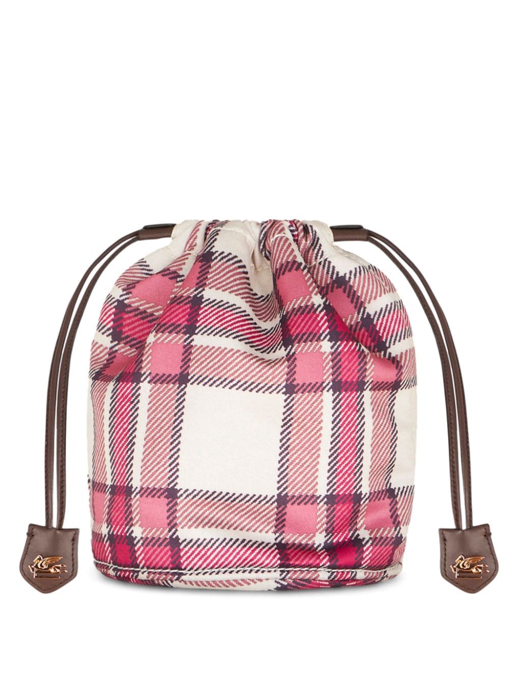 ETRO Karierte Tasche mit Logo-Schild - Rosa von ETRO