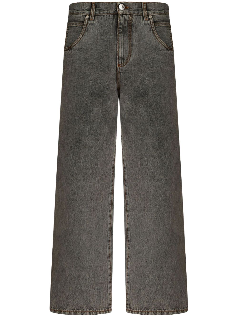 ETRO Halbhohe Straight-Leg-Jeans - Schwarz von ETRO