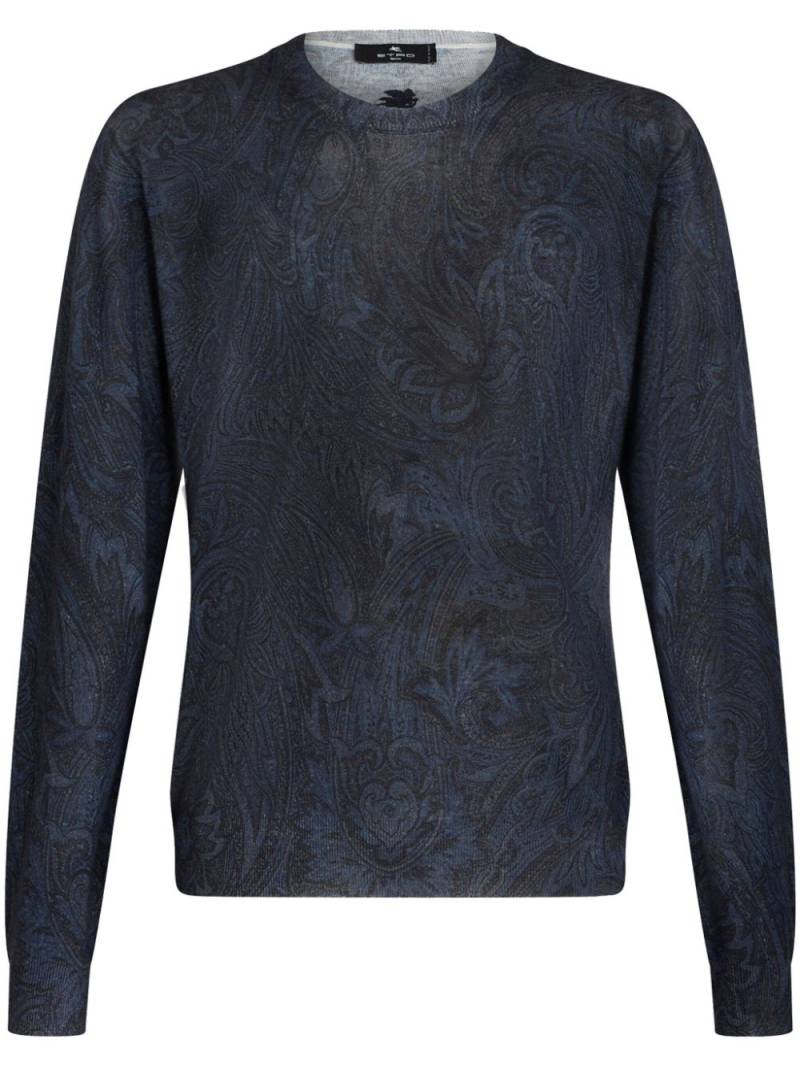 ETRO Feinstrickpullover aus Paisley-Jacquard - Blau von ETRO