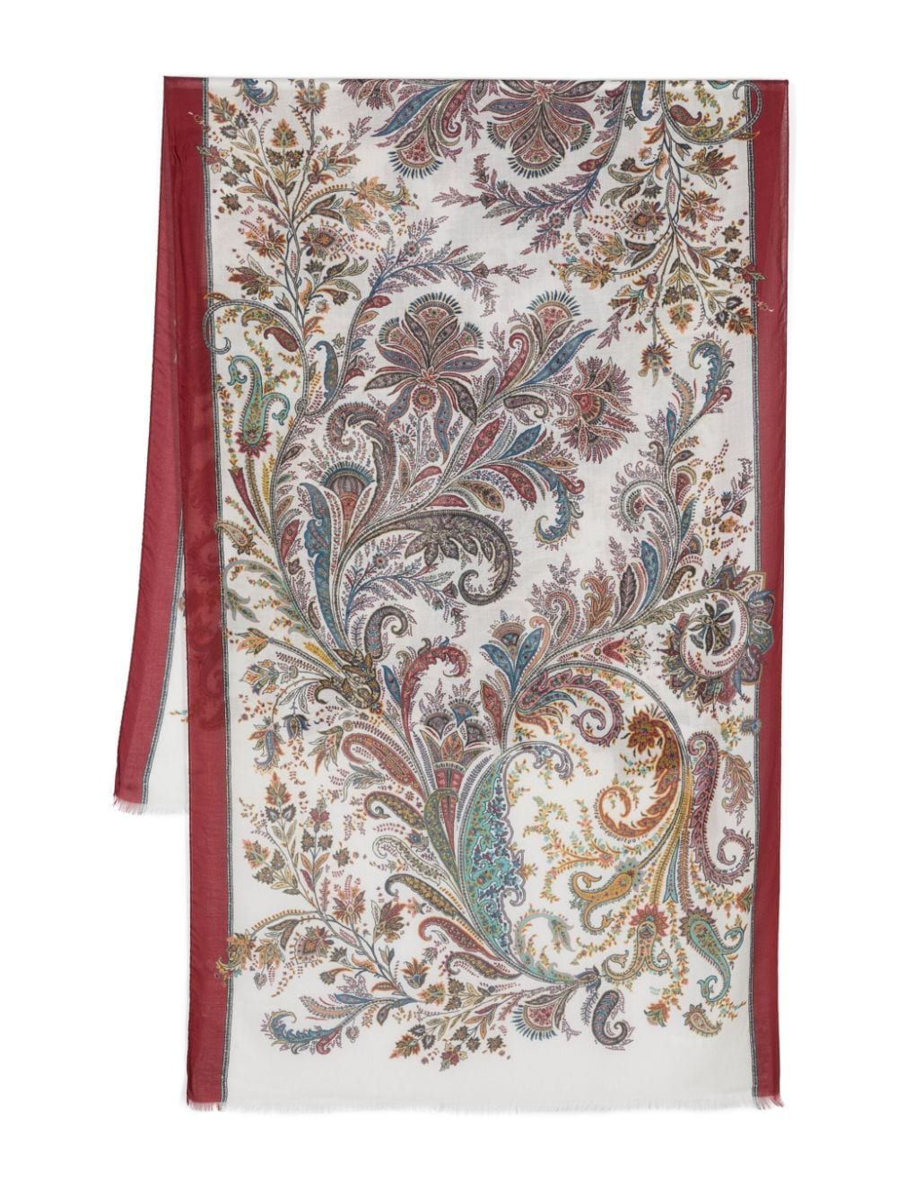 ETRO Ausgefranster Schal aus Paisley-Jacquard - Rot von ETRO