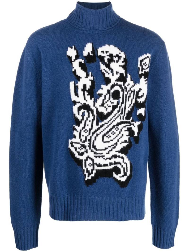 ETRO Rollkragenpullover mit Paisleymuster - Blau von ETRO